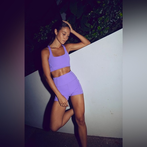 Free People Movement Never Better Square Neck Bra XS NWT Lilac ice - Picture 2 of 12